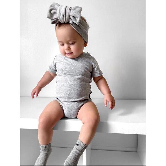 Little Bipsy Basic OnePiece Grey Shortsleeved - Cotton / Spandex - Picture 1 of 5